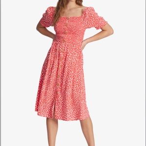 Roxy Sunshine Mind Woven Dress in Hibiscus Wild Dots size XS